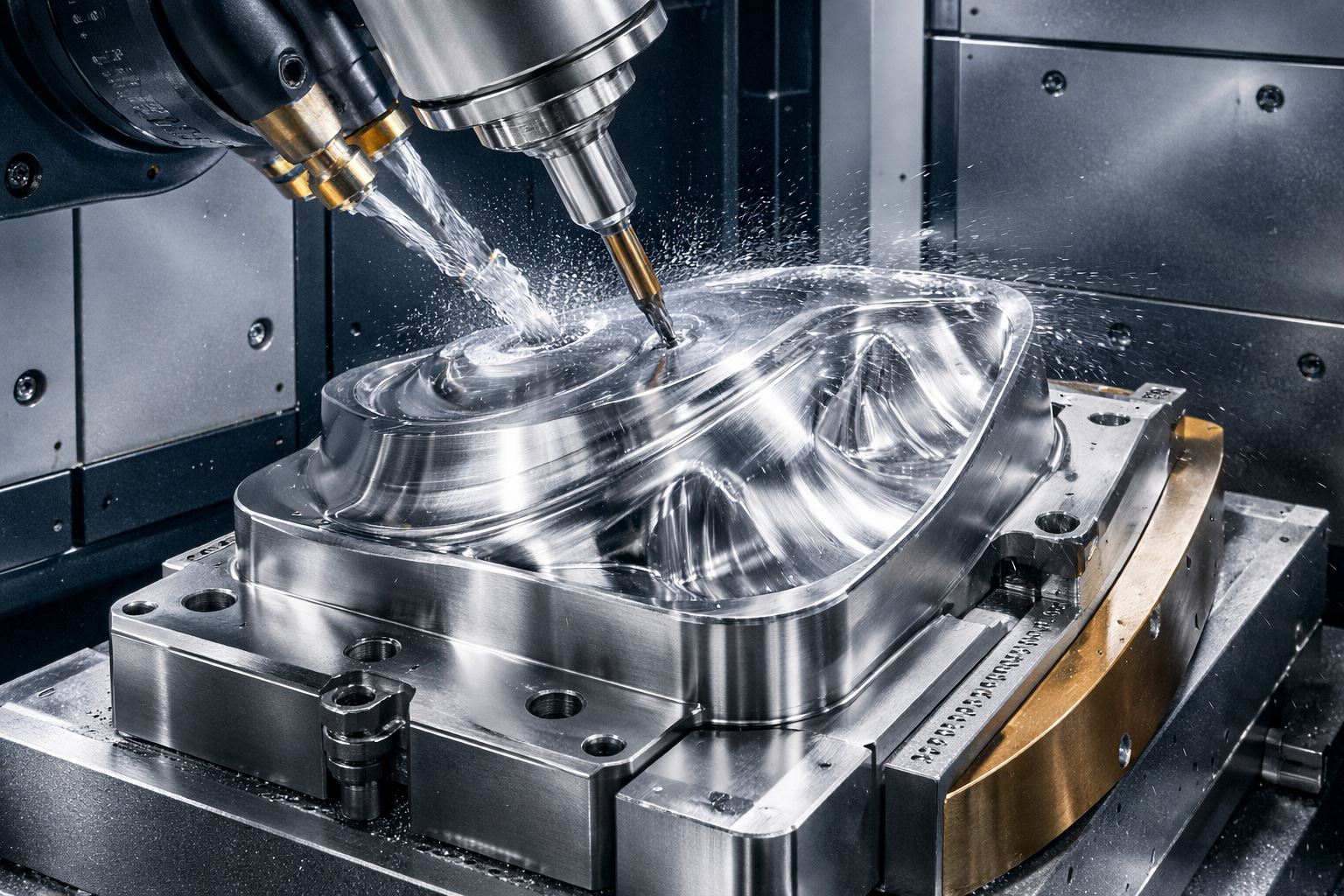 Strategi 5-axis AL6061 untuk finishing presisi dengan toolpath optimal guna mencapai surface roughness rendah tanpa peningkatan cycle time