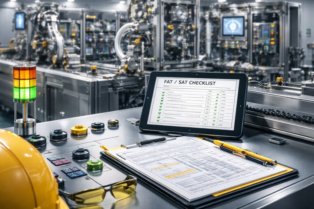 Checklist FAT SAT commissioning pada sistem automation industri untuk memastikan kesiapan fungsi dan mengurangi delay commissioning