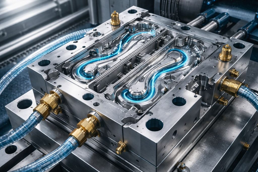 Conformal cooling pada injection mold untuk mengurangi warpage dan meningkatkan kualitas produk plastik